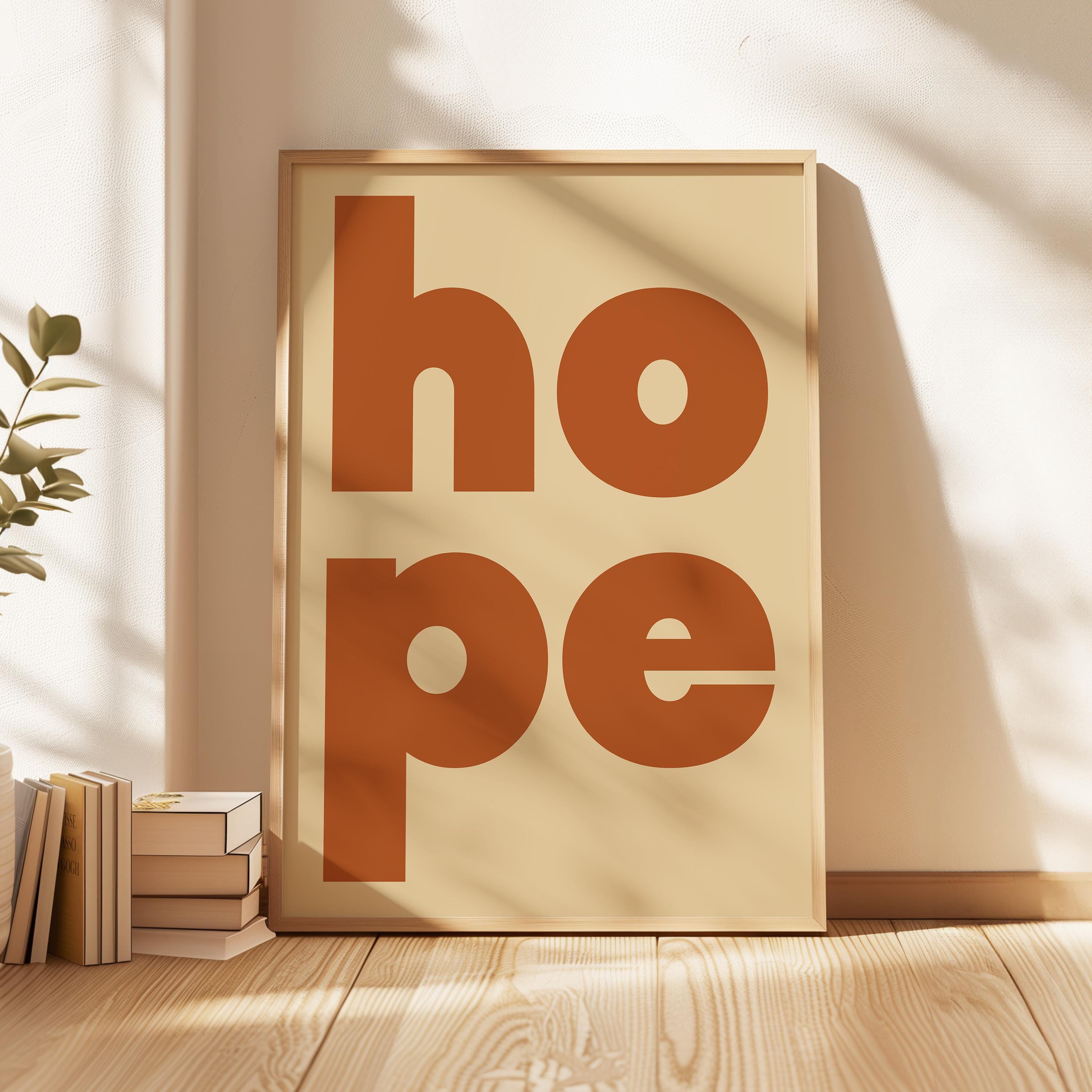 Hope Typography Art Print, Mid•Century Modern, Good Vibes, Modern, Optimism, Inspirational • Gift Idea