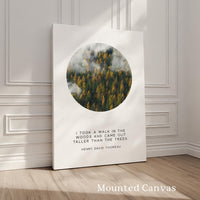 Henry David Thoreau Quote Print: "I Took a Walk in the Woods" Nature Wall Art