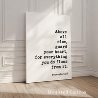 Proverbs 4:23 Art Print, Guard Your Heart Bible Verse Decor, Inspirational Christian Gift
