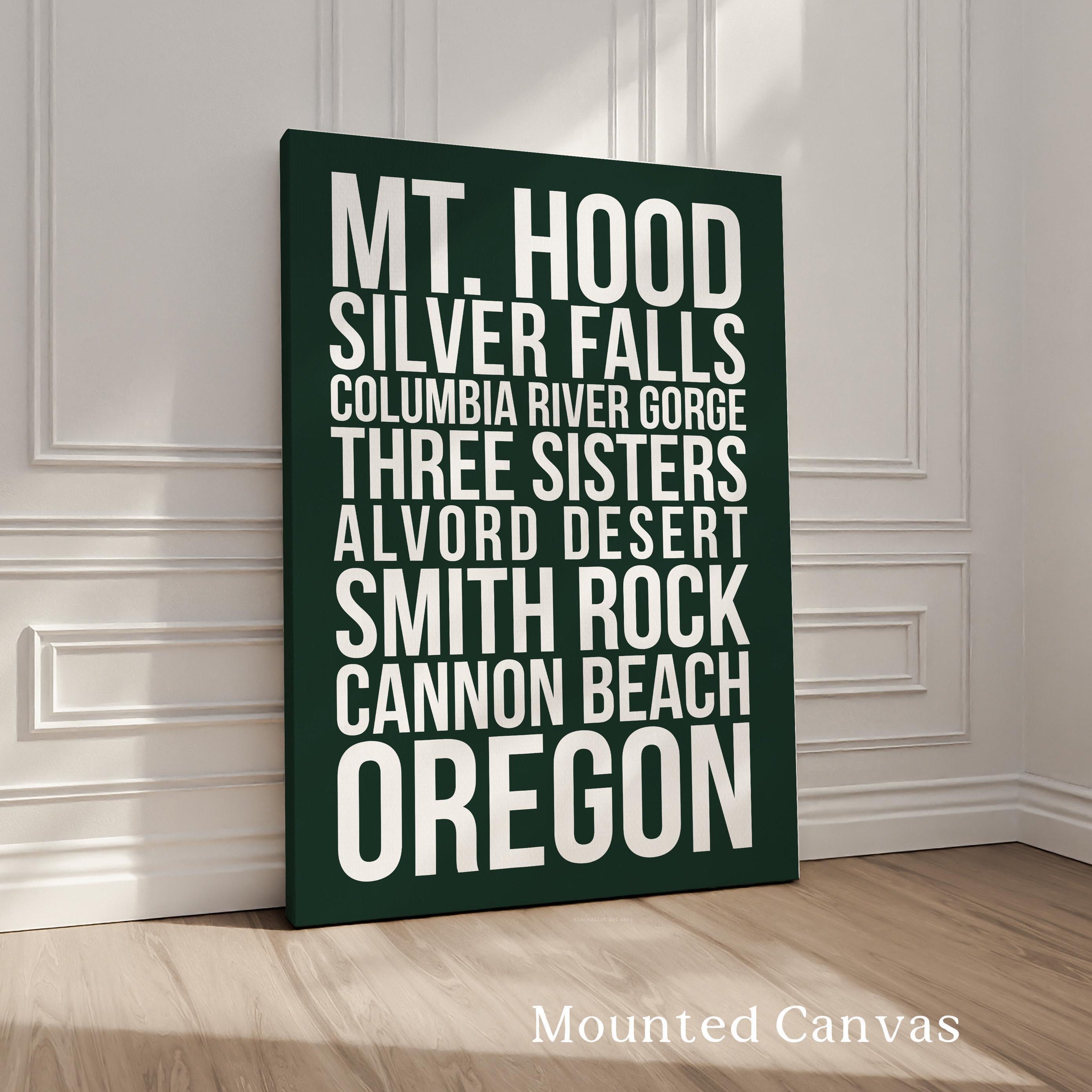 Oregon Natural Wonders Wall Art, Mt Hood, Silver Falls, Cannon Beach Travel Decor, PNW