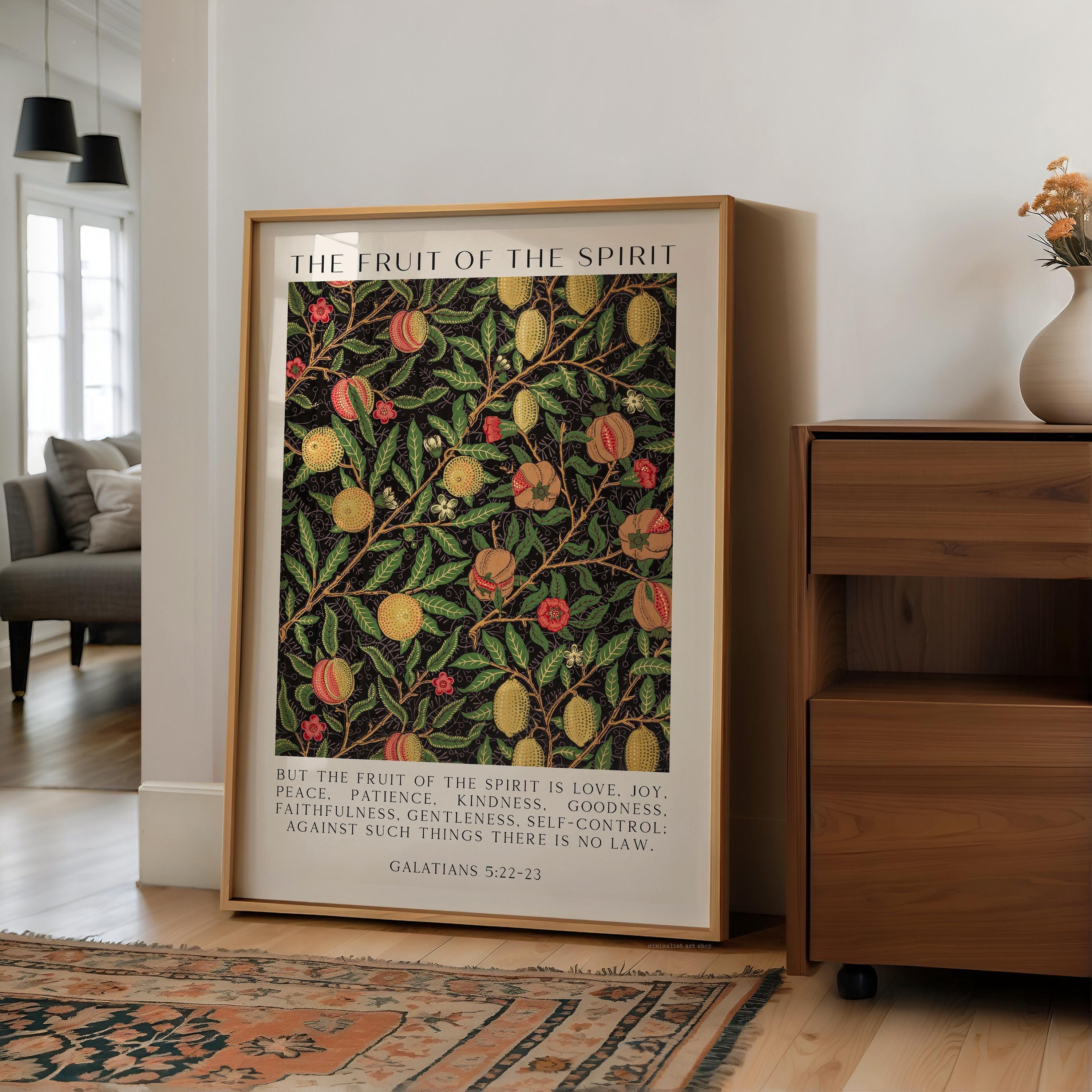 Fruit of the Spirit, But the fruit of the Spirit is love, joy, peace, patience, kindness, Galatians 5:22•23, Typography Art Print