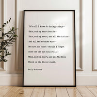 Emily Dickinson Poem Print, It's All I Have to Bring Today, Literary Art, Poetry
