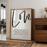 Love Is Patient Love Is Kind Art Print, 1 Corinthians 13:4-8, Wedding Gift