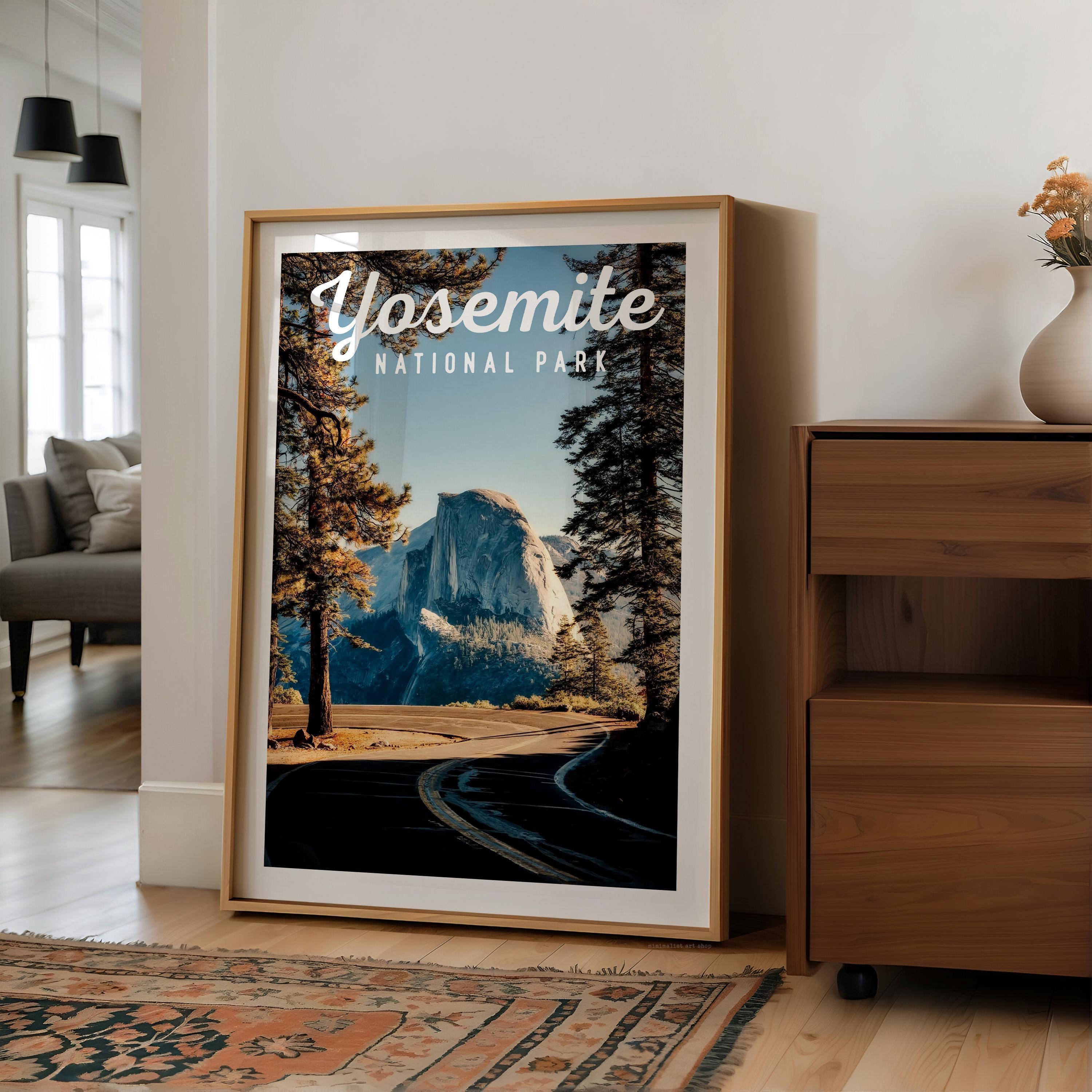 Yosemite National Park Print, Travel Poster, California Wall Art, Mountain Landscape Decor