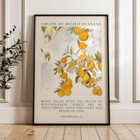 Fruits of Righteousness, Being filled with the fruits of righteousness..., Philippians 1:11, Typography Art Print