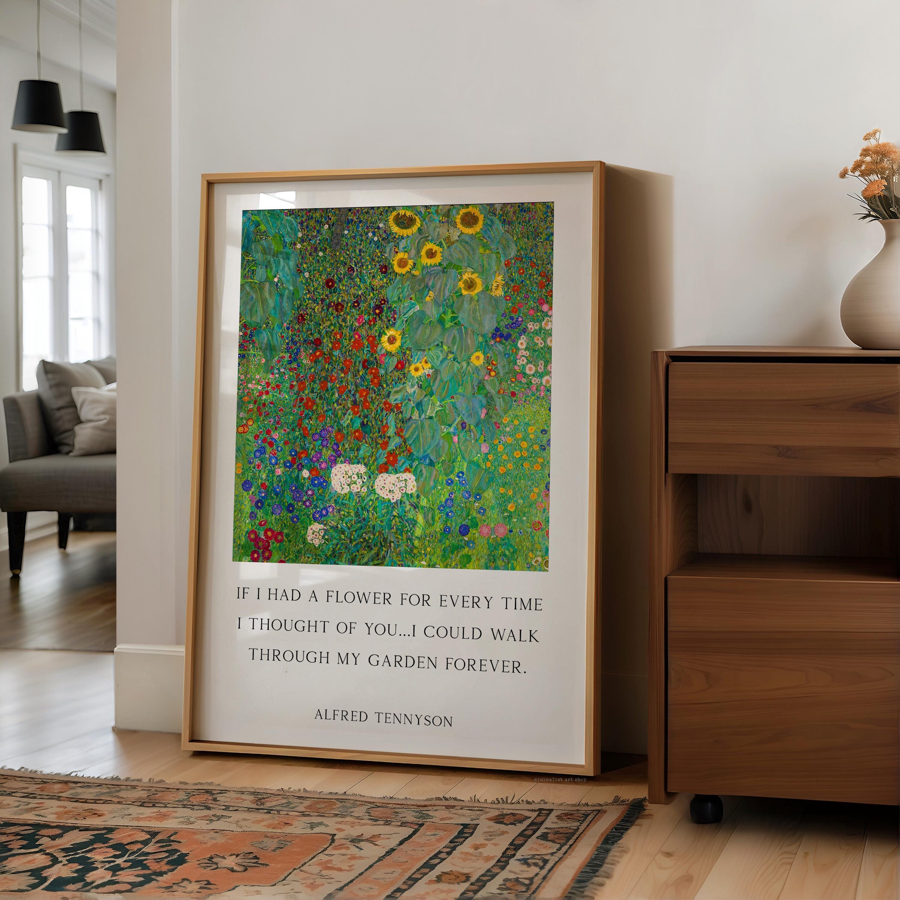 Alfred Tennyson Quote, If I Had a Flower, Romantic Flower Wall Art