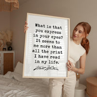 Walt Whitman Quote Print, What Is That You Express, Literary Wall Art, Minimalist Typography