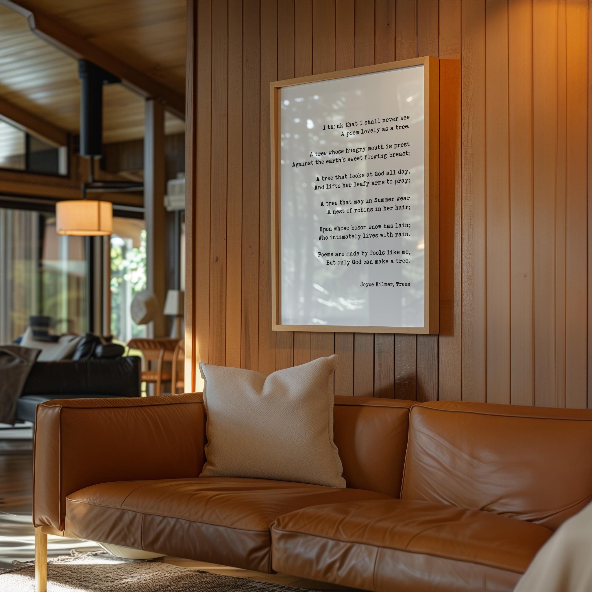 I think that I shall never see A poem lovely as a tree. • Trees by Joyce Kilmer • Typography Art Print (1913)