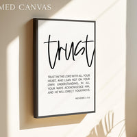 Trust in the Lord Wall Art, Proverbs 3 5-6 Scripture Print, Christian Decor, Bible Verse
