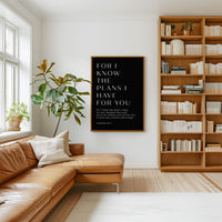 Jeremiah 29:11 Bible Verse Print, For I Know The Plans, Christian Wall Art