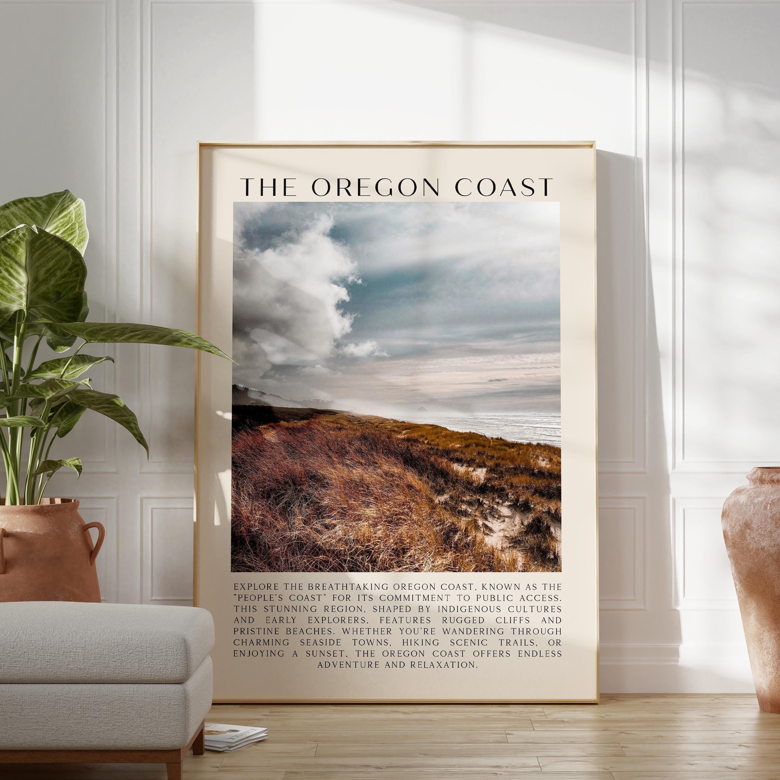 The Oregon Coast Typography Art Print, Sitka Sedge, Cape Kiwanda, Photo, Travel, The People's Coast