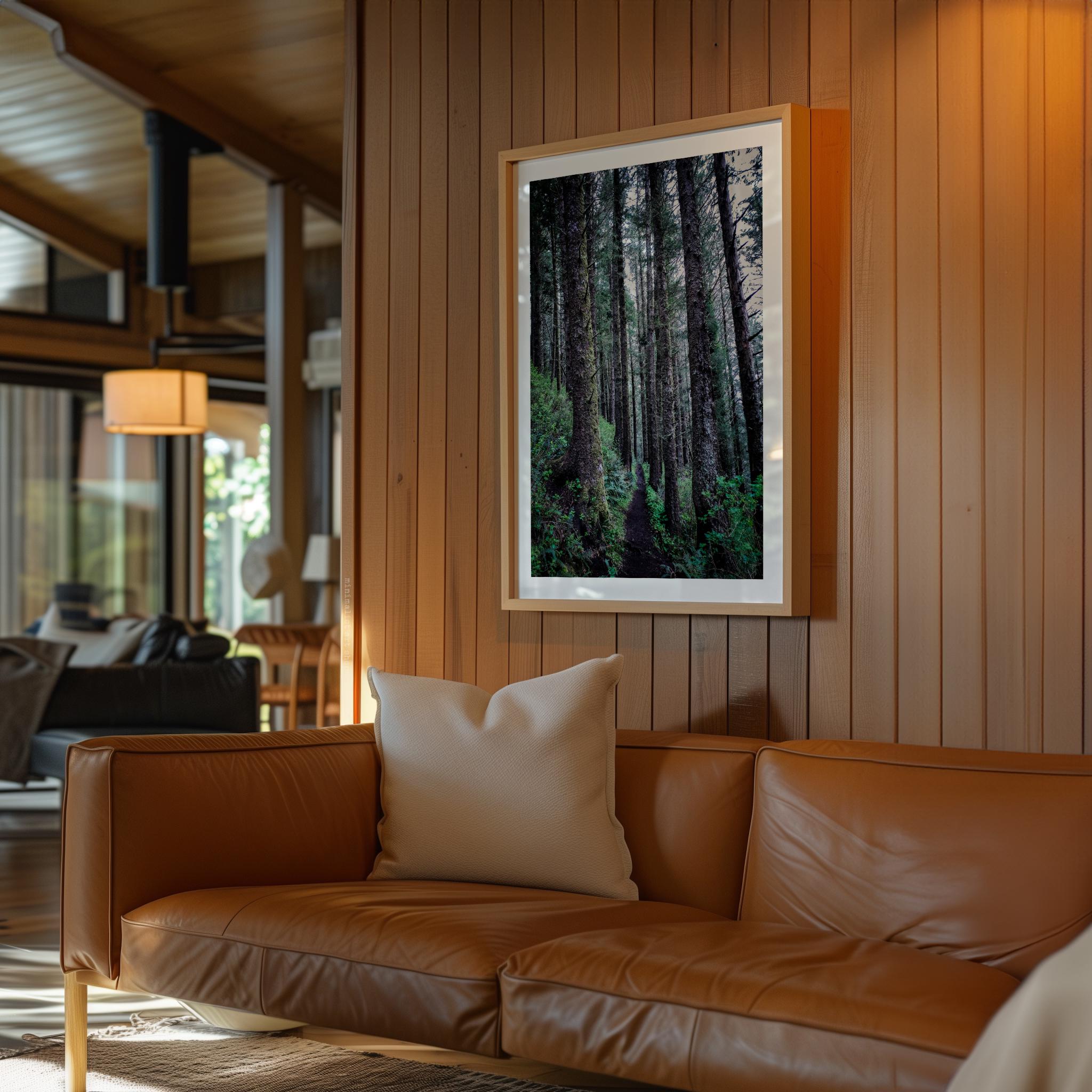 Oregon Forest Wall Art, Coastal Trail Photography, Sitka Spruce Print, Pacific Northwest Nature Decor