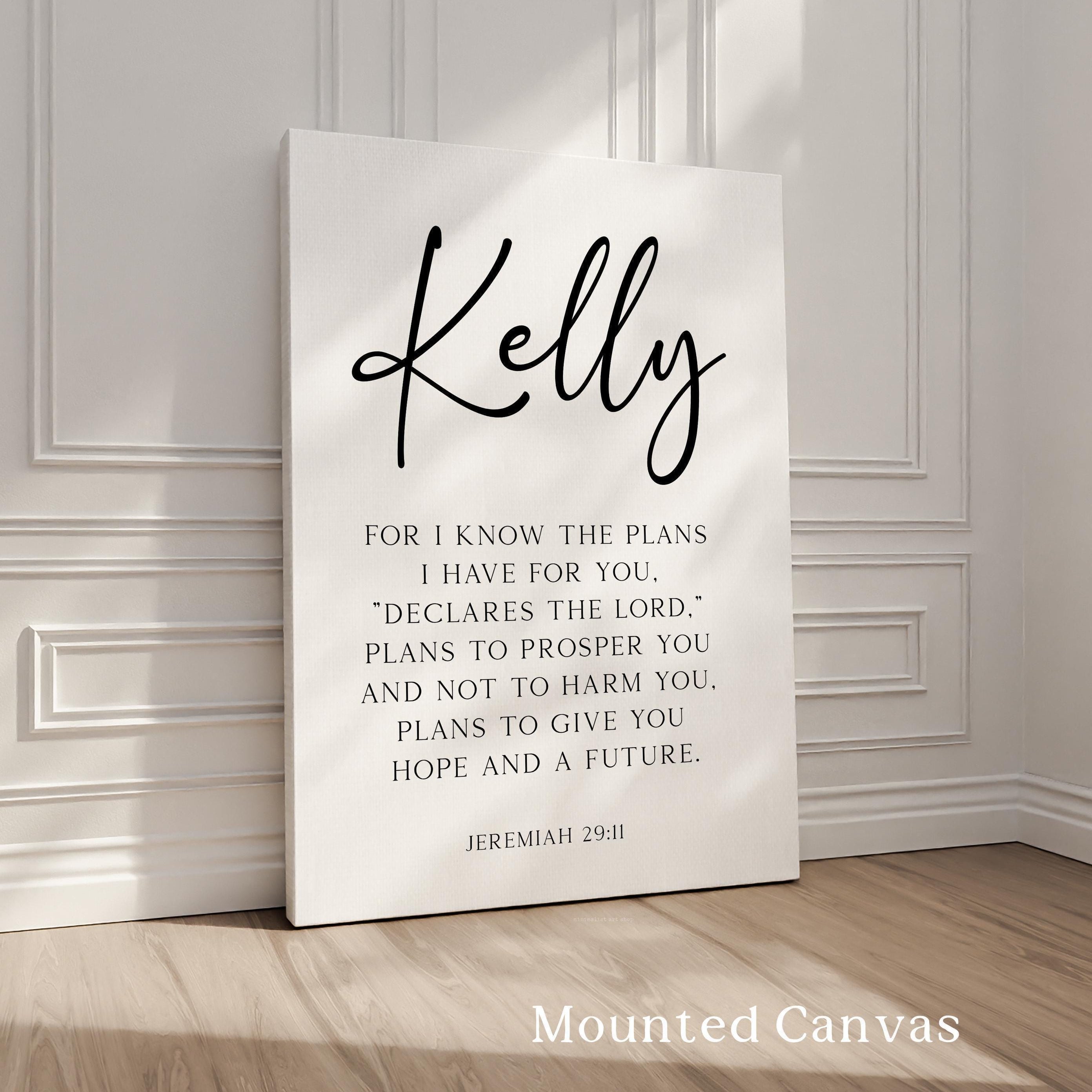 Jeremiah 29:11 Bible Verse Personalized Print, For I Know The Plans, Christian Wall Art
