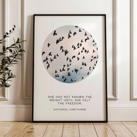 She had not known the weight until she felt the freedom. Nathaniel Hawthorne Quote, The Scarlet Letter, Typography Art Print (1850)