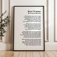 Good Timber Poem by Douglas Malloch, Typography Art Print, Inspiration, 1922