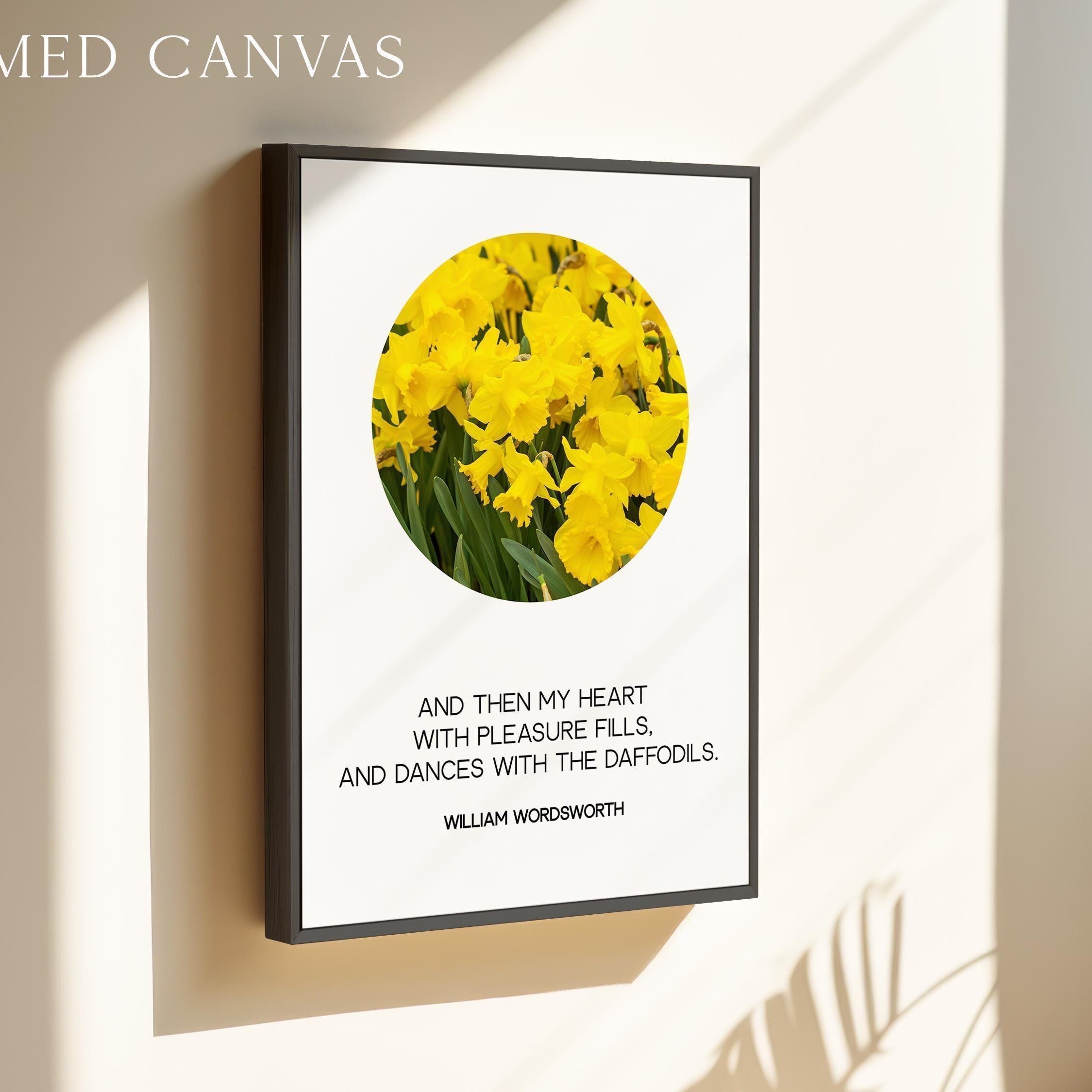And Then My Heart With Pleasure Fills, William Wordsworth Quote, Daffodils Typography Art Print