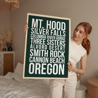 Oregon Natural Wonders Wall Art, Mt Hood, Silver Falls, Cannon Beach Travel Decor, PNW