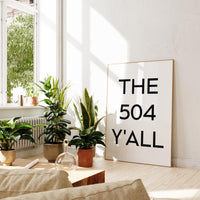The 504 Y'all Minimalist Art Print • New Orleans, Louisiana • NOLA • Original Area Code • History • Culture