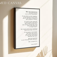 She Was Beautiful Art Print, Inner Beauty, Inspirational Typography, Gift for Her, Meaningful Wall Decor