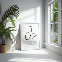 Romans 15:13, May the God of Hope Fill You with All Joy Typography Wall Art Print - Faith - Religious - Spiritual
