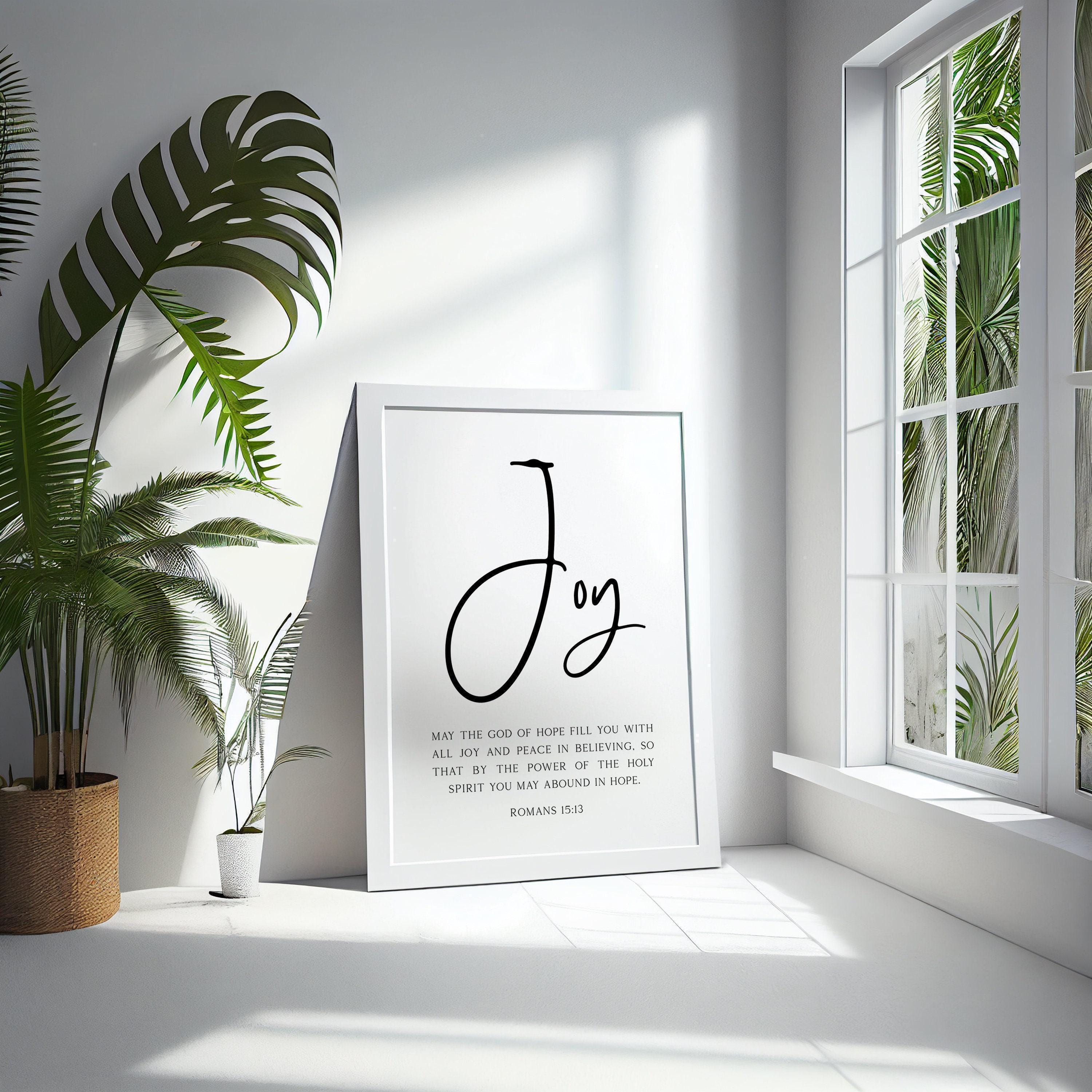Romans 15:13, May the God of Hope Fill You with All Joy Typography Wall Art Print - Faith - Religious - Spiritual