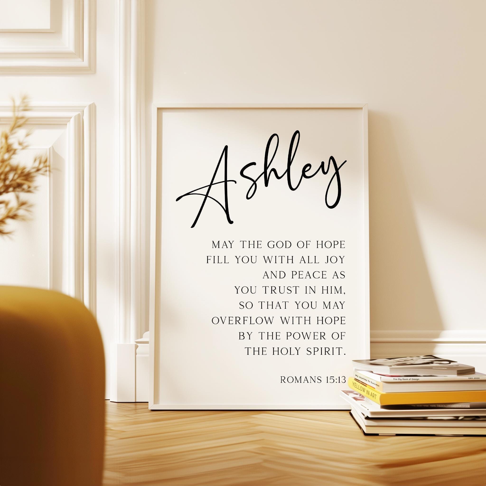 May the God of Hope, Romans 15:13, Personalized Typography Art Print