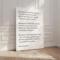 The Brain is Wider Than the Sky • Typography Art Print • Emily Dickinson Poem