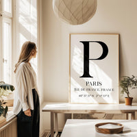 Paris, France with GPS Coordinates Minimalist Typography Art Print • Île-de-France • Travel • Adventure
