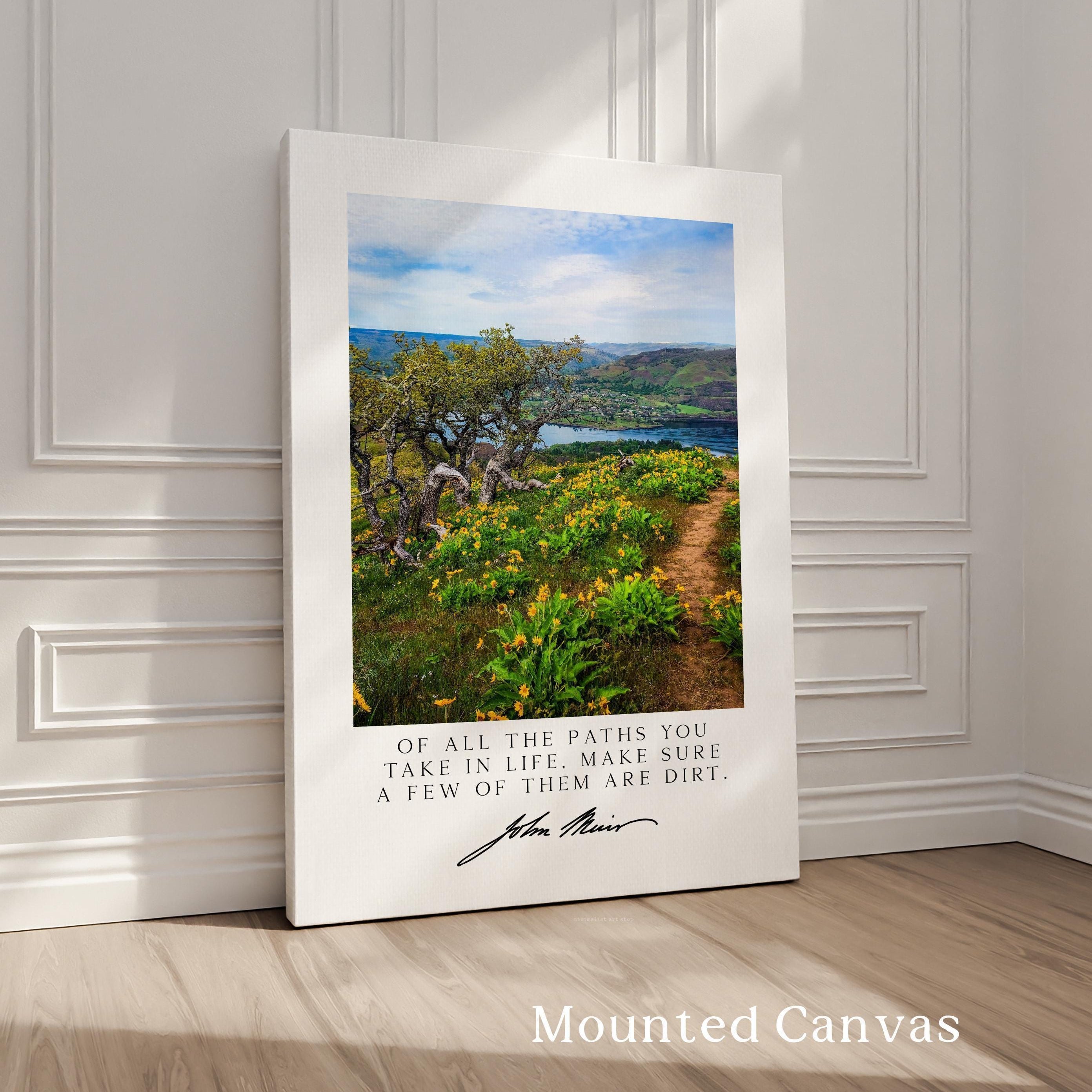 John Muir Quote Wall Art, Of All the Paths You Take in Life Photography Print, Tom McCall Point Trail Oregon Nature Décor