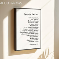 Love is Patient, is Kind, 1 Corinthians 13:4-8 Art Print, Wedding Gift