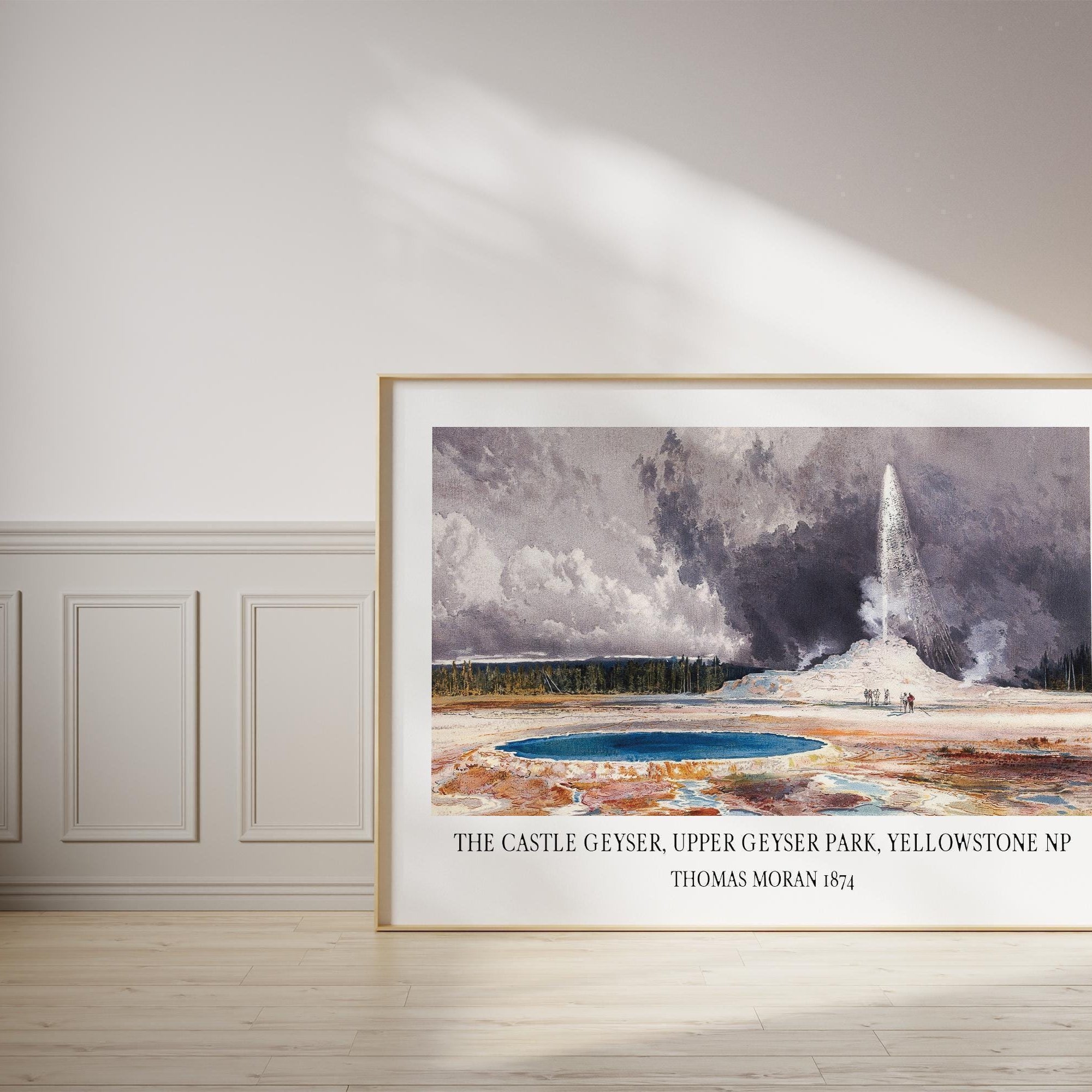 The Castle Geyser, Upper Geyser Basin, Yellowstone National Park by Thomas Moran 1874 Art Print