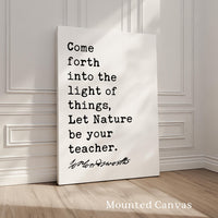 William Wordsworth Quote Print, Nature Be Your Teacher Wall Art, Literary Typography Decor