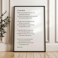 A Late Walk Poem by Robert Frost Typography Art Print, 1915