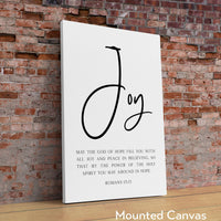 Romans 15:13, May the God of Hope Fill You with All Joy Typography Wall Art Print - Faith - Religious - Spiritual