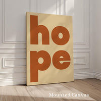 Hope Typography Art Print, Mid•Century Modern, Good Vibes, Modern, Optimism, Inspirational • Gift Idea