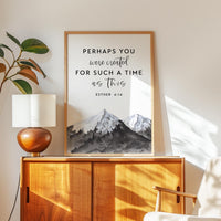 Christian Wall Art Decor, Perhaps You Were Created, Esther 4:14