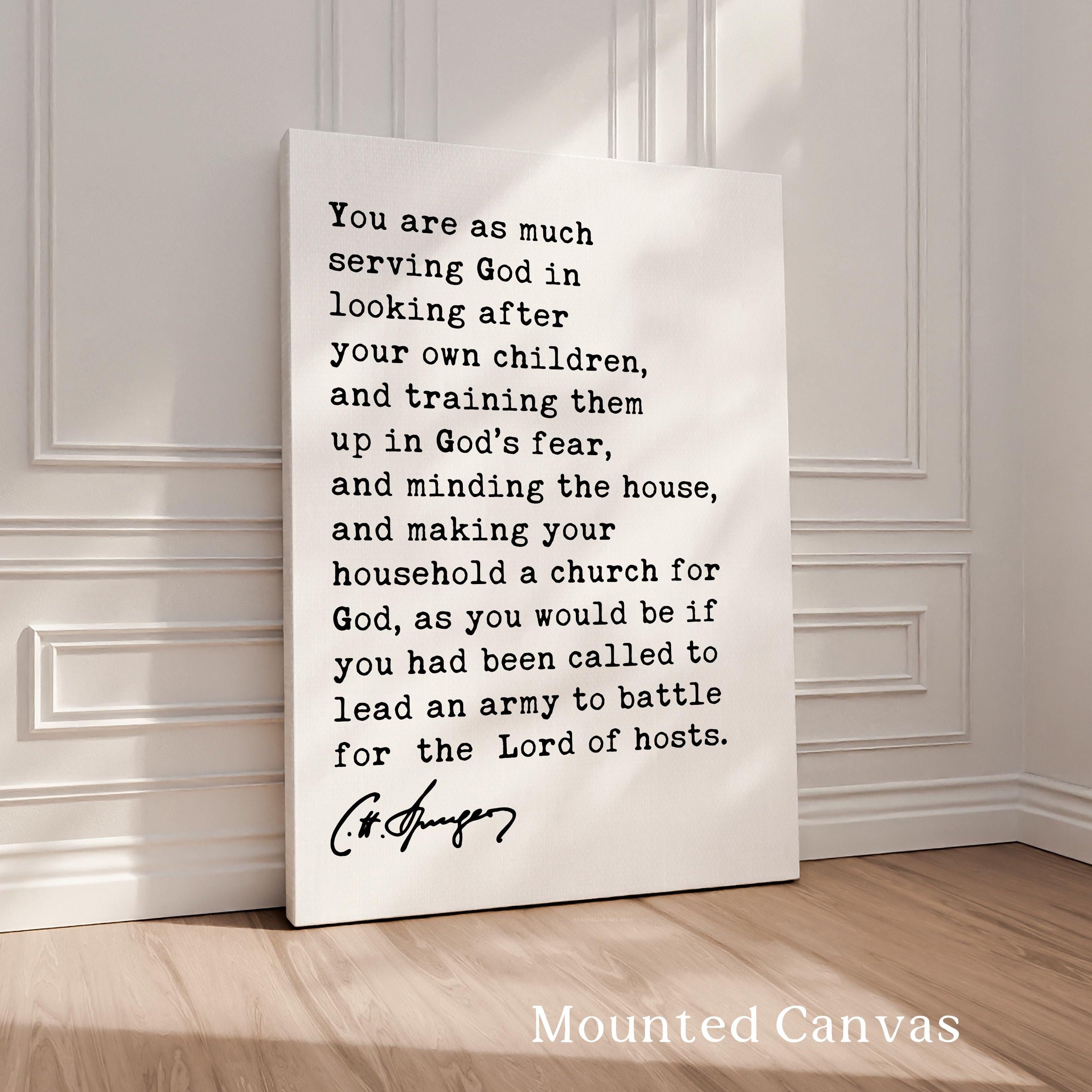 Charles Spurgeon Wall Art, Christian Parenting Quote, Motherhood Print, Faith Family Decor, Christian Gift