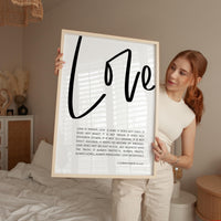 Love Is Patient Love Is Kind Art Print, 1 Corinthians 13:4-8, Wedding Gift