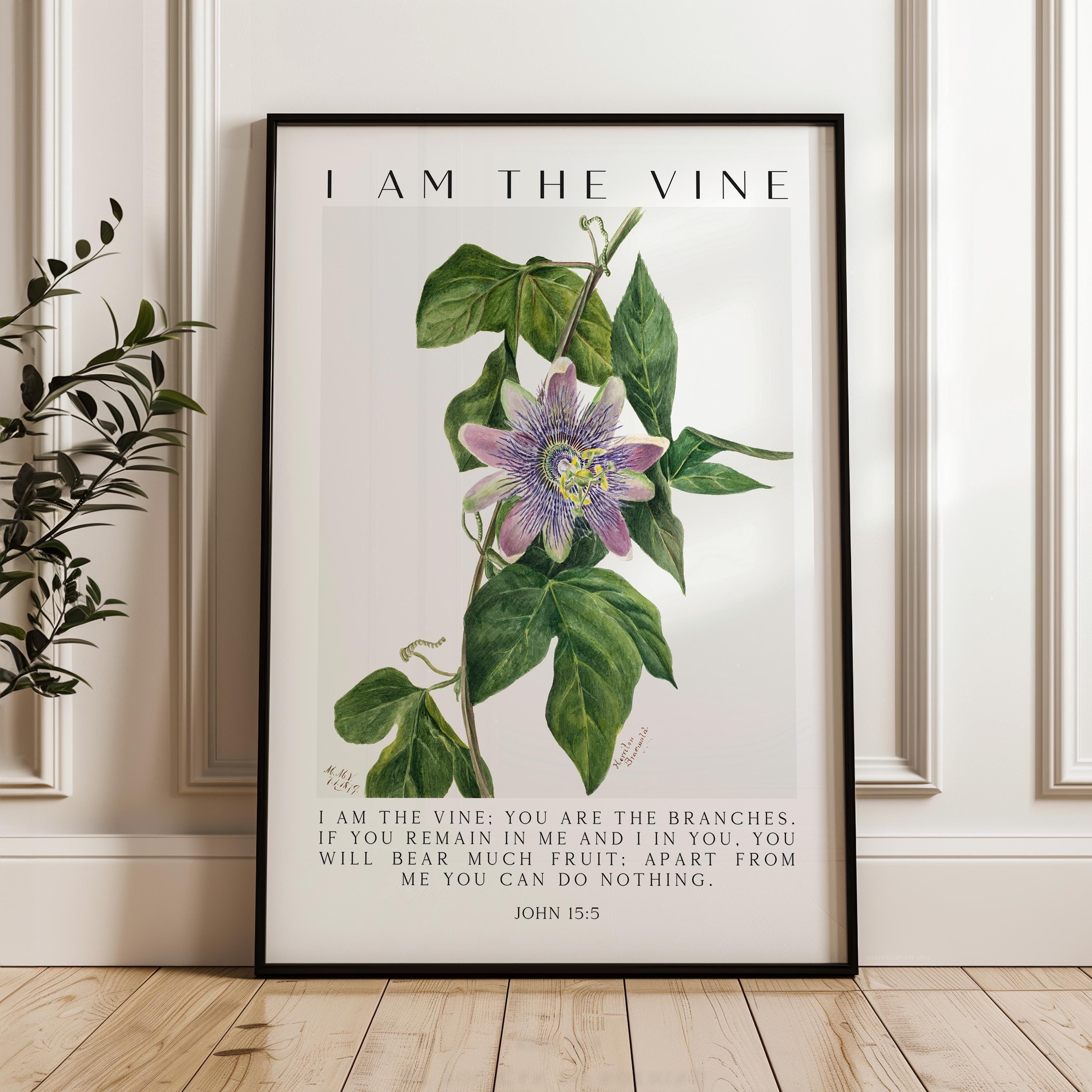 I Am The Vine, You Are the Branches, Mary Walcott Maypop, John 15:5, Art Print