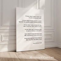 I think that I shall never see A poem lovely as a tree. • Trees by Joyce Kilmer • Typography Art Print (1913)