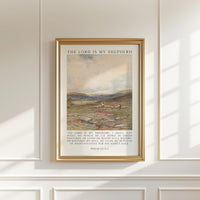 The Lord Is My Shepherd Psalm 23 Art Print, Christian Typography Wall Art