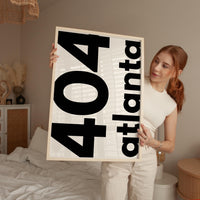 404 Atlanta Print, Area Code Wall Art, Minimalist Typography, Home Decor