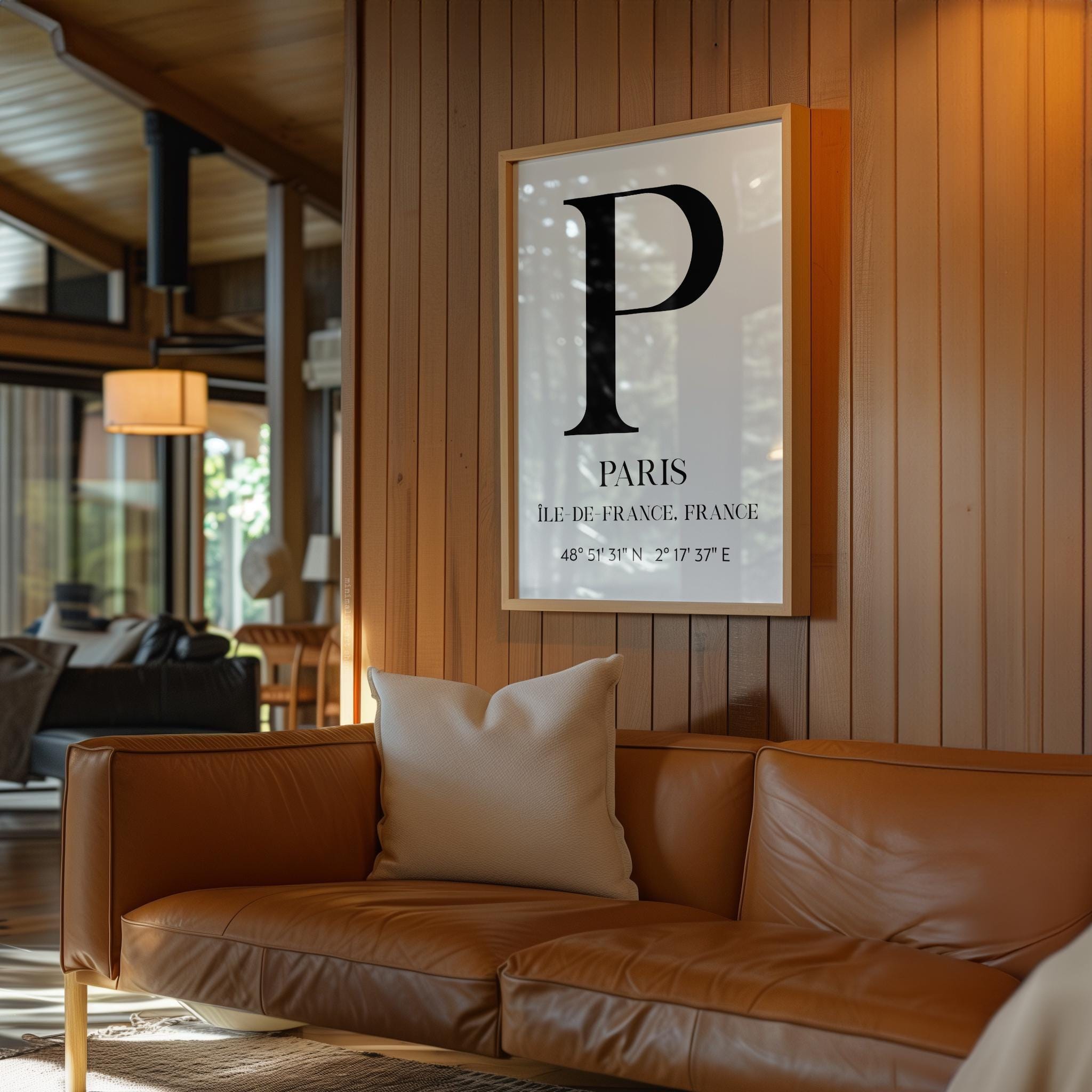 Paris, France with GPS Coordinates Minimalist Typography Art Print • Île-de-France • Travel • Adventure