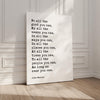 John Wesley Quote,  Do all the good you can. As long as ever you can.,  Typography Canvas Art Print,  Methodist Christian,  Charity Quotes