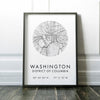 Washington DC Map, Washington City Map, Washington Map, Washington Print, Map of Washington, Washington GPS Art Print, City Map Washington