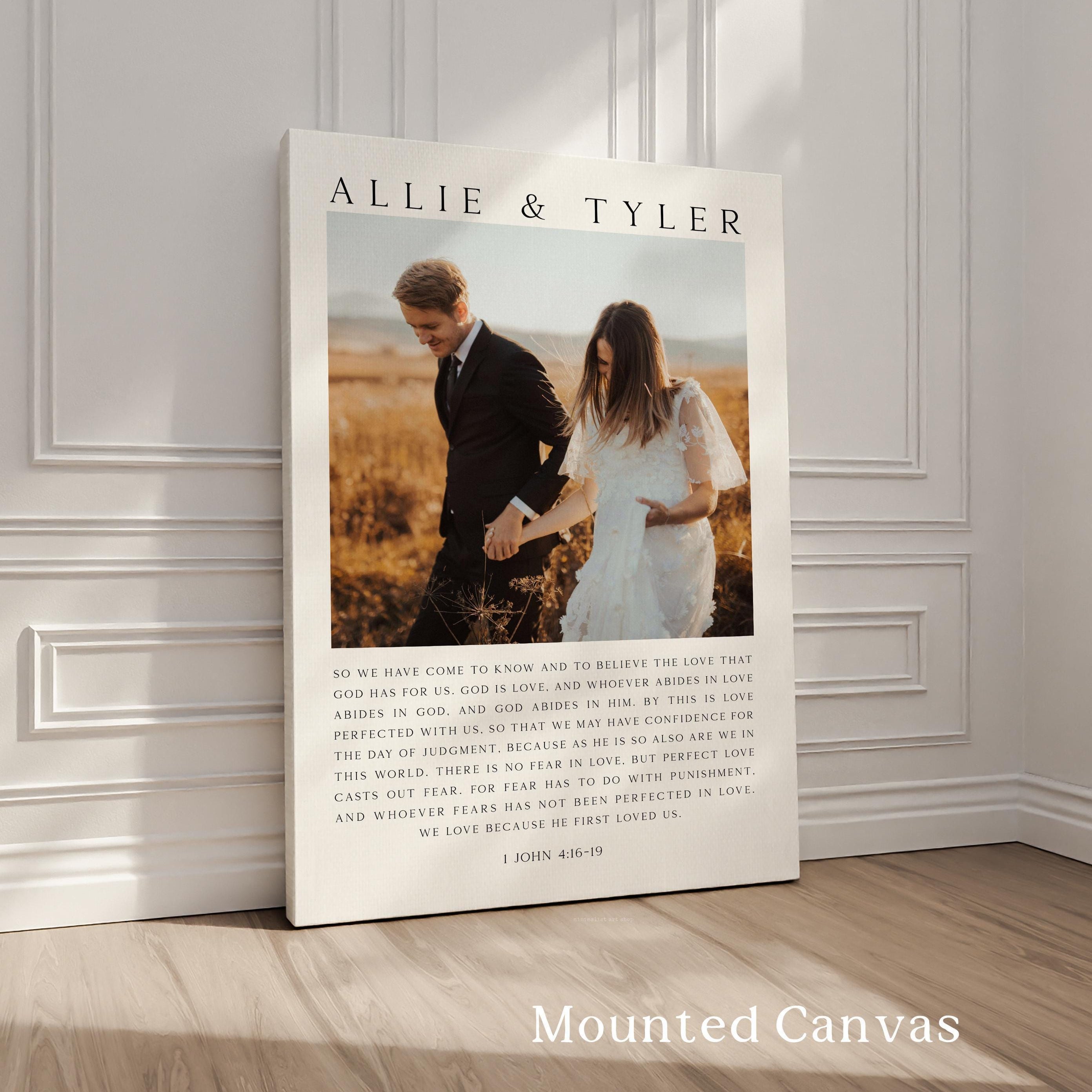 Personalized Wedding Anniversary Prayer with Photo and Names,  Art Print