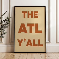 The ATL Y'all Minimalist Typography Art Print,  Atlanta, Georgia,  ATL,  History,  Culture,  Mid•Century