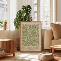Be Still and Know Art Print,  William Morris Willow Design,  Psalm 46 Bible Verse