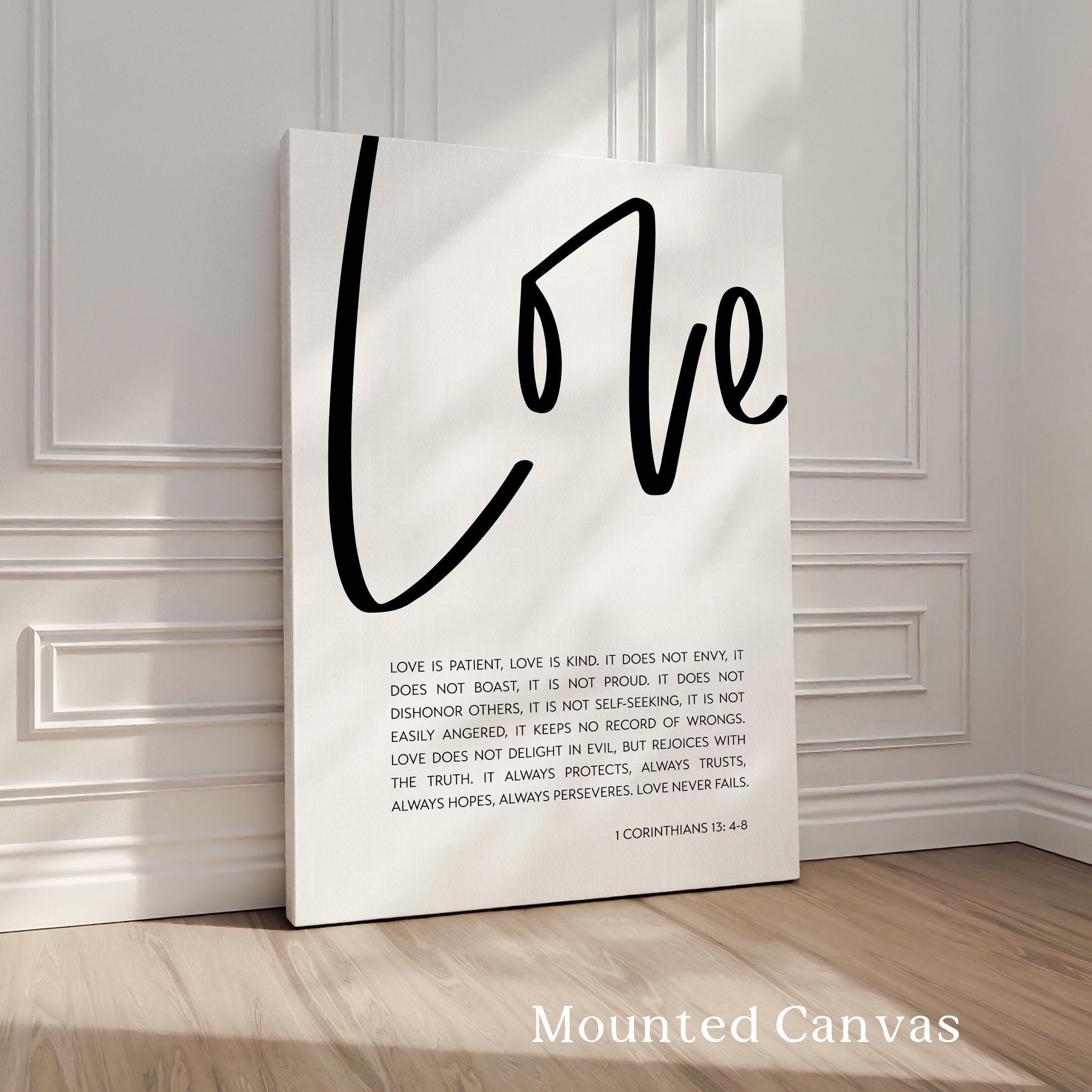 Love Is Patient Love Is Kind Art Print, 1 Corinthians 13:4-8, Wedding Gift