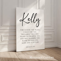 Jeremiah 29:11 Bible Verse Personalized Print, For I Know The Plans, Christian Wall Art